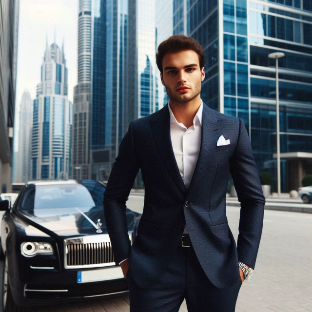 Experience Luxury: Swap Your Face onto a Stylish Young Professional